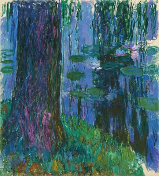 克劳德·莫奈 （Claude Monet）《垂柳与睡莲池》 油彩 画布