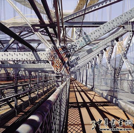 理查德·埃斯蒂斯的画作《Williamsburg Bridge》